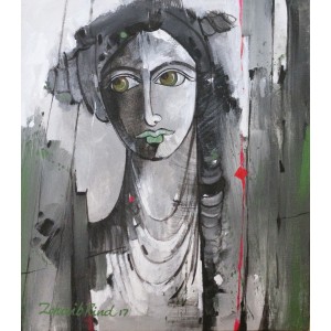 Zohaib Rind, 12 x 12 Inch, Acrylic on Canvas, Figurative Painting, AC-ZR-076